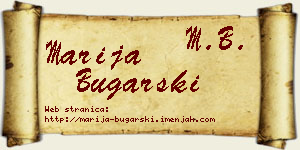 Marija Bugarski vizit kartica